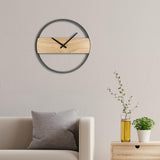 Maxbell Japanese Style Wooden Wall Clock Battery Operated for Dorm Bedroom Study