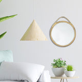 Maxbell Round Wall Mirror Rattan Frame 11'' Round for Living Room Bathroom Bedroom