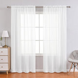 Maxbell White Yarn Curtain 140Cmx175cm for Farmhouse Bedroom Living Room