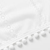 Maxbell White Yarn Curtain 140Cmx175cm for Farmhouse Bedroom Living Room
