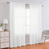 Maxbell White Yarn Curtain 140Cmx175cm for Farmhouse Bedroom Living Room