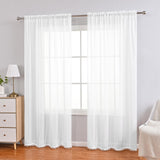 Maxbell White Yarn Curtain 140Cmx175cm for Farmhouse Bedroom Living Room