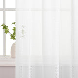 Maxbell White Yarn Curtain 140Cmx175cm for Farmhouse Bedroom Living Room
