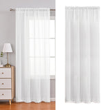 Maxbell White Yarn Curtain 140Cmx175cm for Farmhouse Bedroom Living Room