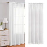 Maxbell White Yarn Curtain 140Cmx175cm for Farmhouse Bedroom Living Room