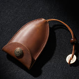 Maxbell Multifunction Car Key Holder PU Leather Pendant for Business Men Women Black