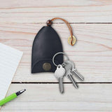 Maxbell Multifunction Car Key Holder PU Leather Pendant for Business Men Women Black