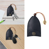 Maxbell Multifunction Car Key Holder PU Leather Pendant for Business Men Women Black