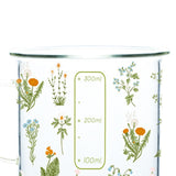 Maxbell Large Clear Printed Glass Cup Large Capacity for Tea Oats Hot Beverage 360ml