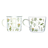 Maxbell Large Clear Printed Glass Cup Large Capacity for Tea Oats Hot Beverage 360ml