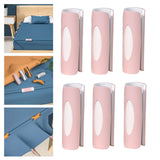 Maxbell 6Pcs Bed Sheet Grippers Clamps for Mattresses with Raised Edge Anti Slip Pink White