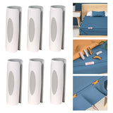 Maxbell 6Pcs Bed Sheet Grippers Clamps for Mattresses with Raised Edge Anti Slip Gray White