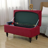 Maxbell Rectangle Ottoman Slipcover High Elastic storage Cover Removable