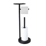 Maxbell Free Standing Toilet Paper Tissue Dispenser with Shelf Storage for Washroom Black