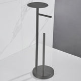 Maxbell Free Standing Toilet Paper Tissue Dispenser with Shelf Storage for Washroom Black