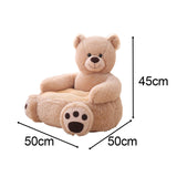 Maxbell Children Baby Plush Cartoons Small Sofa Chair Multiple Purposes for Home Bear