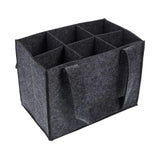Maxbell 6 Bottle Christmas Storage Box Portable Wine Bottle Carrier for Wine Holder Grey