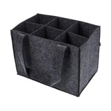 Maxbell 6 Bottle Christmas Storage Box Portable Wine Bottle Carrier for Wine Holder Grey