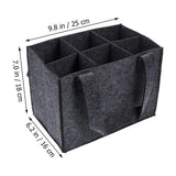 Maxbell 6 Bottle Christmas Storage Box Portable Wine Bottle Carrier for Wine Holder Grey