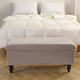 Maxbell Rectangle Ottoman Slipcover for Most Hinged Lid Storage Ottoman Bedroom Light Gray