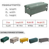 Maxbell Rectangle Ottoman Slipcover for Most Hinged Lid Storage Ottoman Bedroom Beige