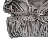 Maxbell Rectangle Ottoman Slipcover for Most Hinged Lid Storage Ottoman Bedroom Dark Gray