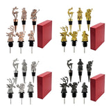 Maxbell 6Pcs Bottle Pourer Gift Durable Solid Creative Alloy for KTV Clubs Hotels Argent