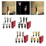 Maxbell 6Pcs Bottle Pourer Gift Durable Solid Creative Alloy for KTV Clubs Hotels Argent