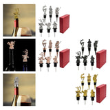 Maxbell 6Pcs Bottle Pourer Gift Durable Solid Creative Alloy for KTV Clubs Hotels Argent