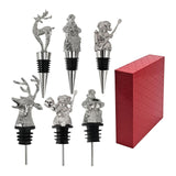 Maxbell 6Pcs Bottle Pourer Gift Durable Solid Creative Alloy for KTV Clubs Hotels Argent
