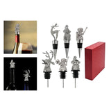 Maxbell 6Pcs Bottle Pourer Gift Durable Solid Creative Alloy for KTV Clubs Hotels Argent