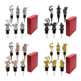 Maxbell 6Pcs Bottle Pourer Gift Durable Solid Creative Alloy for KTV Clubs Hotels Argent