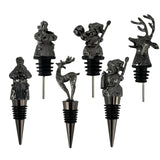 Maxbell 6Pcs Bottle Pourer Gift Durable Solid Creative Alloy for KTV Clubs Hotels Black