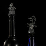 Maxbell 6Pcs Bottle Pourer Gift Durable Solid Creative Alloy for KTV Clubs Hotels Black