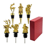 Maxbell 6Pcs Bottle Pourer Gift Durable Solid Creative Alloy for KTV Clubs Hotels Aureate