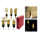 Maxbell 6Pcs Bottle Pourer Gift Durable Solid Creative Alloy for KTV Clubs Hotels Aureate