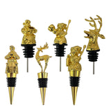 Maxbell 6Pcs Bottle Pourer Gift Durable Solid Creative Alloy for KTV Clubs Hotels Aureate