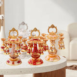 Maxbell Elegant Small Goblets Drinkware Set Retro for Ornament Housewarming Wedding Argent White