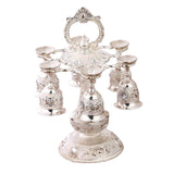 Maxbell Elegant Small Goblets Drinkware Set Retro for Ornament Housewarming Wedding Argent White