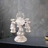 Maxbell Elegant Small Goblets Drinkware Set Retro for Ornament Housewarming Wedding Argent White