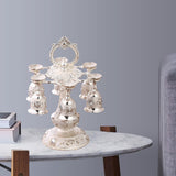 Maxbell Elegant Small Goblets Drinkware Set Retro for Ornament Housewarming Wedding Argent White