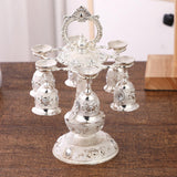 Maxbell Elegant Small Goblets Drinkware Set Retro for Ornament Housewarming Wedding Argent White