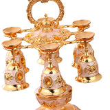 Maxbell Elegant Small Goblets Drinkware Set Retro for Ornament Housewarming Wedding Aureate White