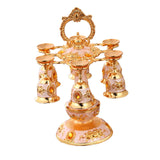 Maxbell Elegant Small Goblets Drinkware Set Retro for Ornament Housewarming Wedding Aureate White