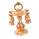 Maxbell Elegant Small Goblets Drinkware Set Retro for Ornament Housewarming Wedding Aureate White