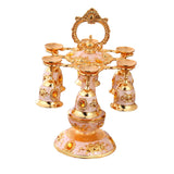 Maxbell Elegant Small Goblets Drinkware Set Retro for Ornament Housewarming Wedding Aureate White
