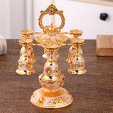 Maxbell Elegant Small Goblets Drinkware Set Retro for Ornament Housewarming Wedding Aureate White
