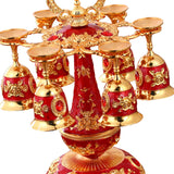Maxbell Elegant Small Goblets Drinkware Set Retro for Ornament Housewarming Wedding Red