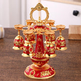 Maxbell Elegant Small Goblets Drinkware Set Retro for Ornament Housewarming Wedding Red
