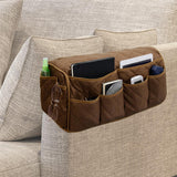 Maxbell Sofa Armrest Organizer Nonslip Bedside Pouch Holder for Phone Remote Control Coffee